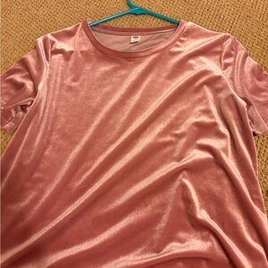 Old Navy Pink Velvet Short Sleeve Top